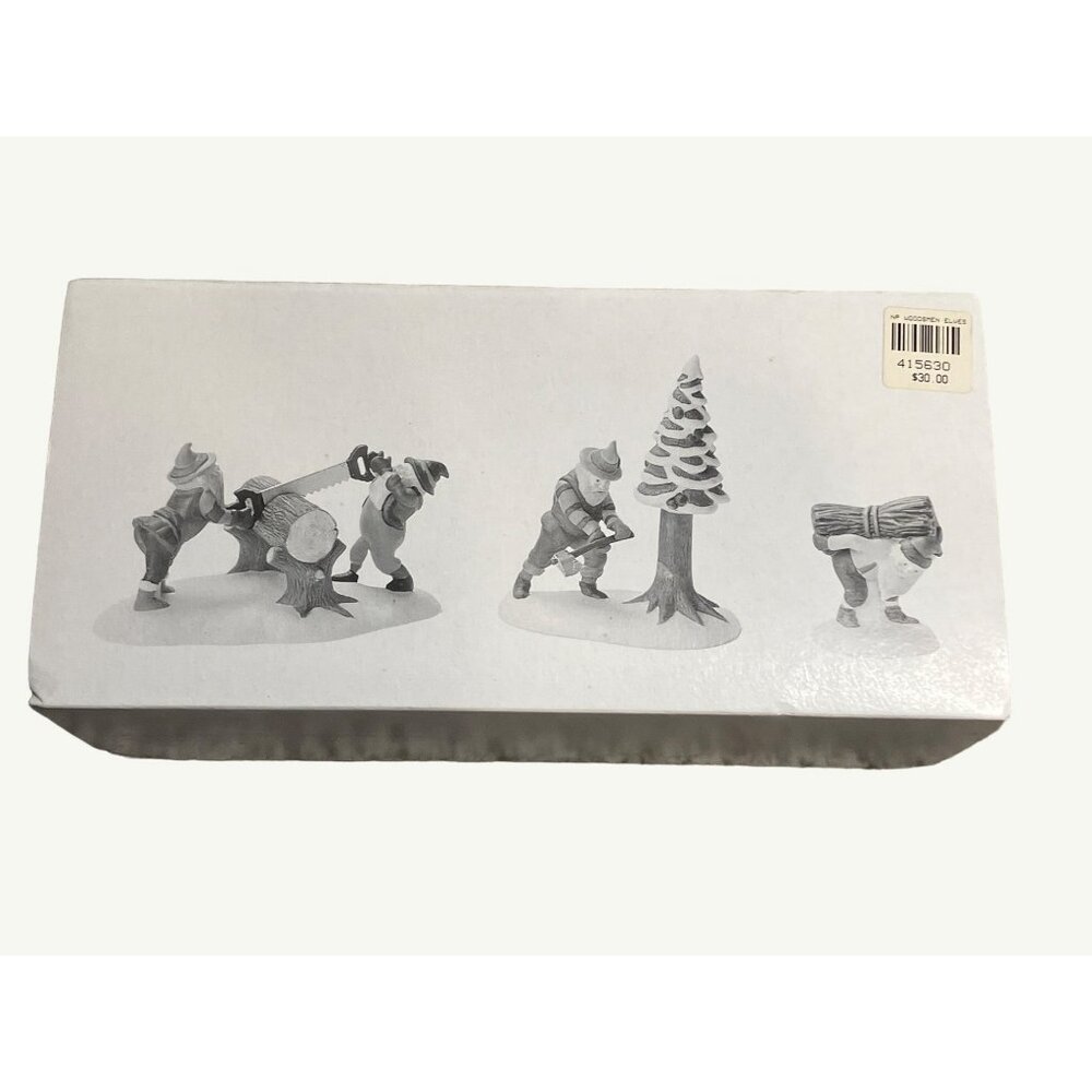 Heritage Village Collection Woodsmen Elves Set Of 3 Porcelain Accessories